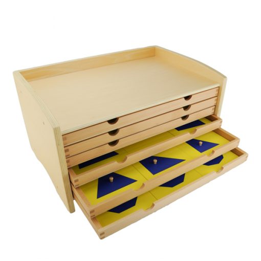 Meuble de rangement pour les cartes du cabinet de géométrie, Matériel  Montessori