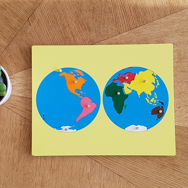 Planisphère Des Continents - Puzzle Montesori Pensées Montessori